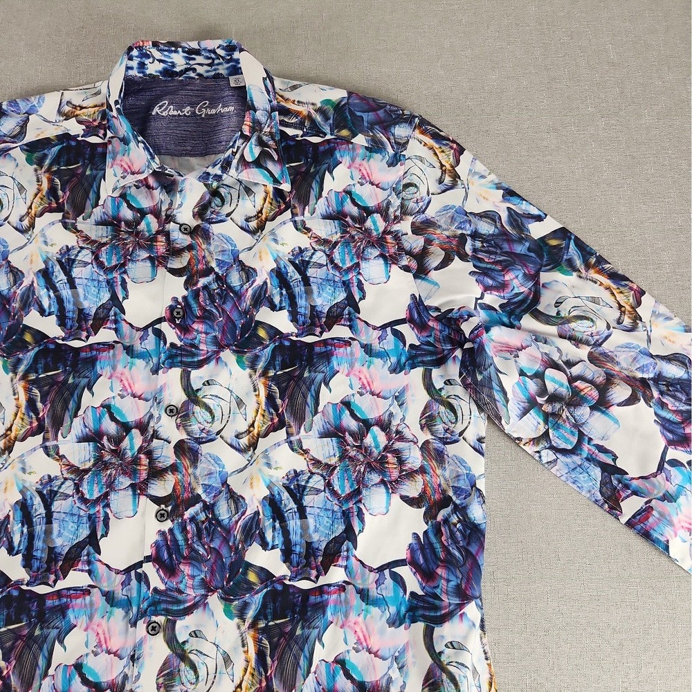 NWOT Robert Graham Catalpa Floral Long Sleeve Shirt XL Embroidered Wearable Art